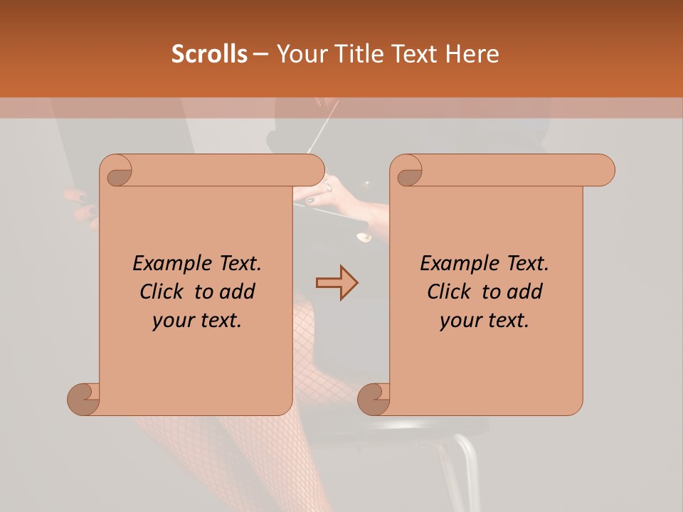 Flirting Fashion Businesswoman PowerPoint Template