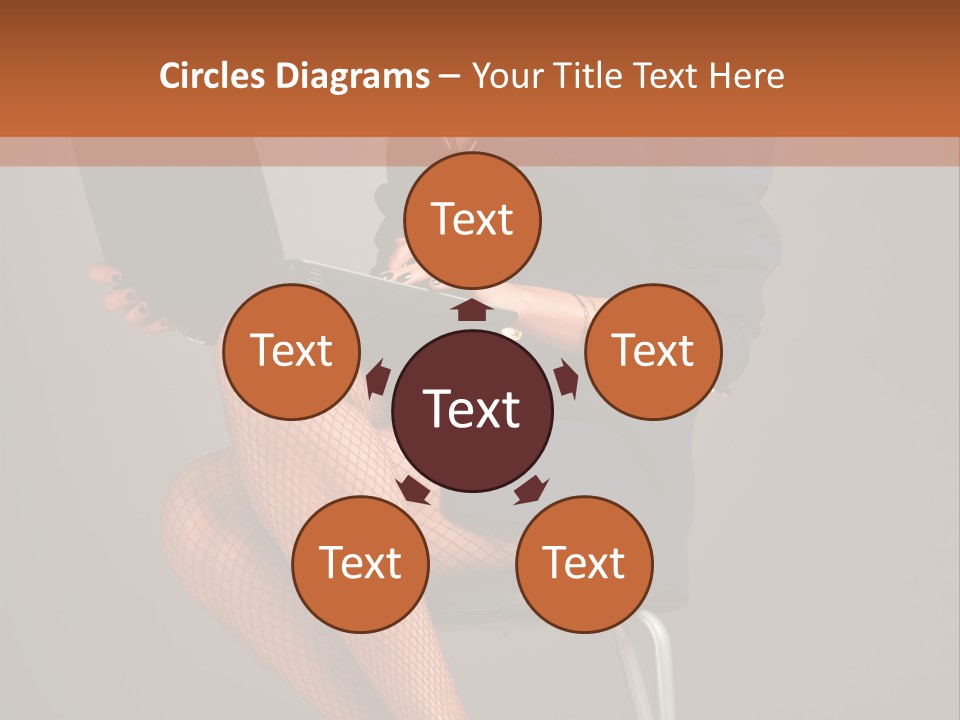 Flirting Fashion Businesswoman PowerPoint Template