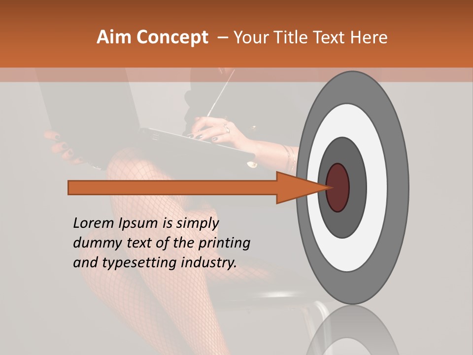 Flirting Fashion Businesswoman PowerPoint Template