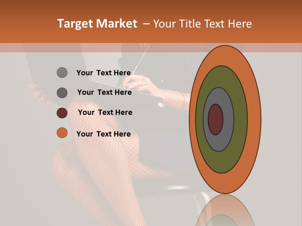 Flirting Fashion Businesswoman PowerPoint Template