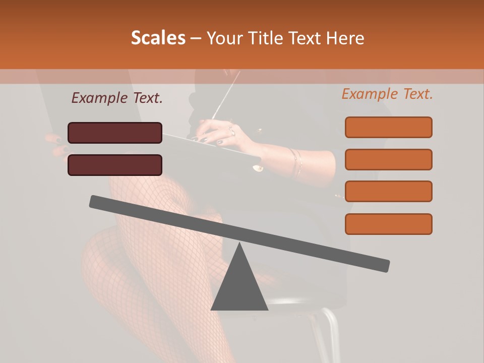 Flirting Fashion Businesswoman PowerPoint Template