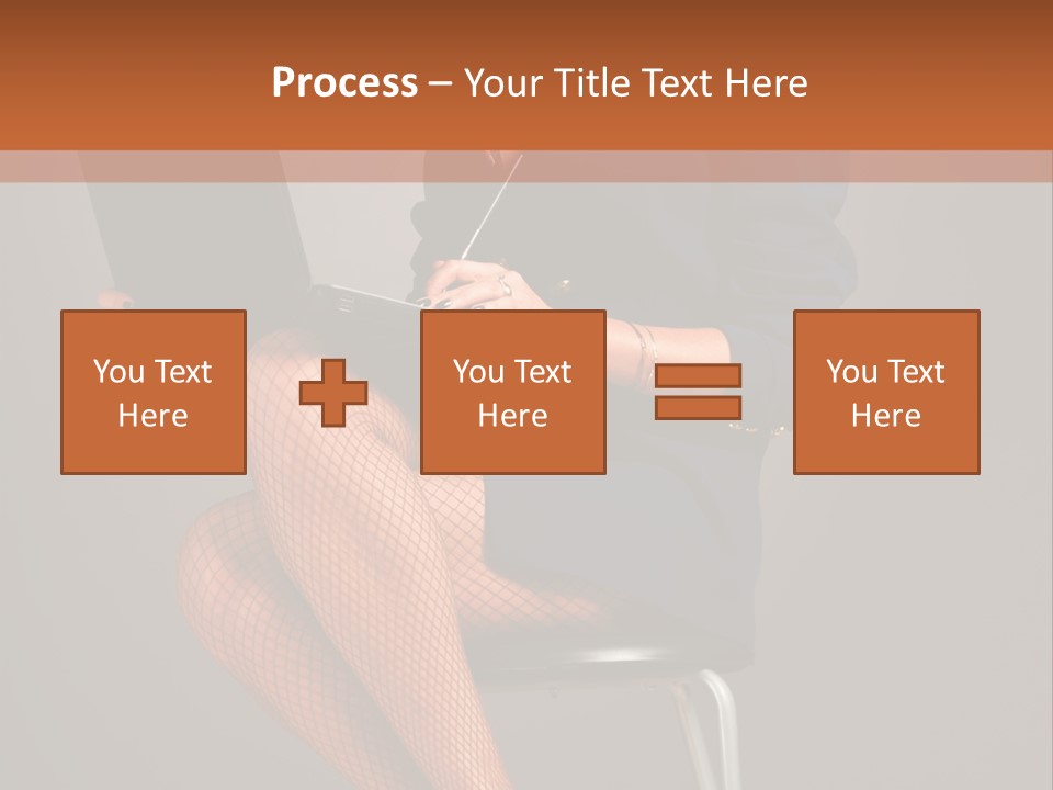 Flirting Fashion Businesswoman PowerPoint Template