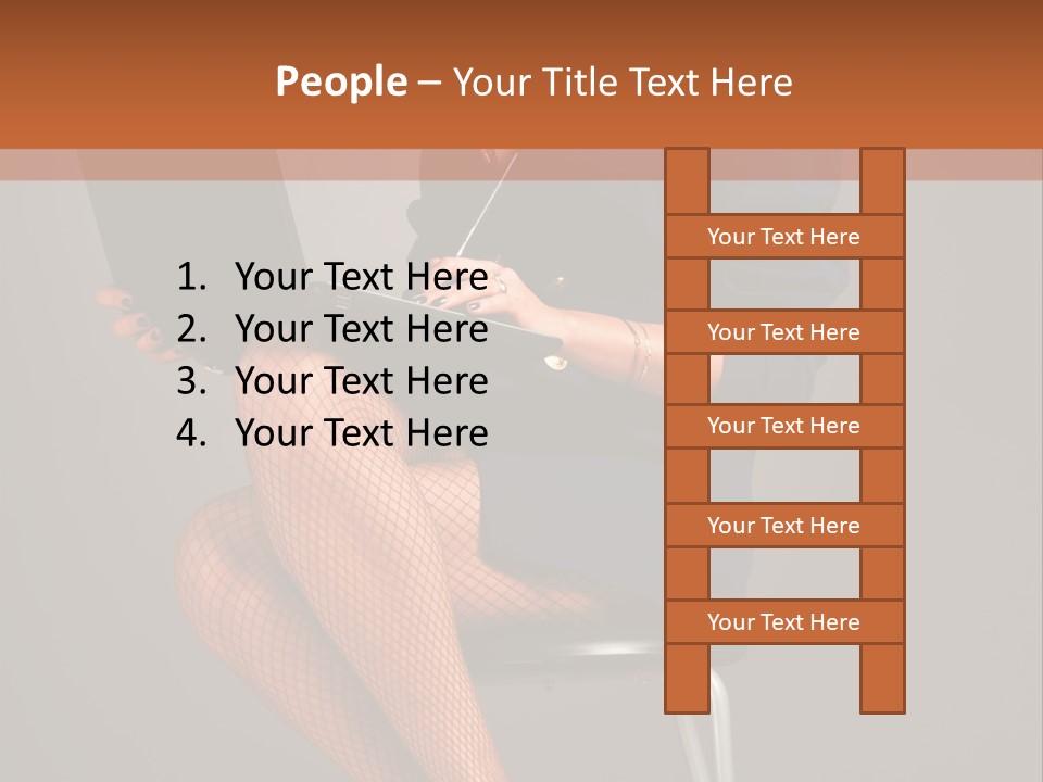 Flirting Fashion Businesswoman PowerPoint Template