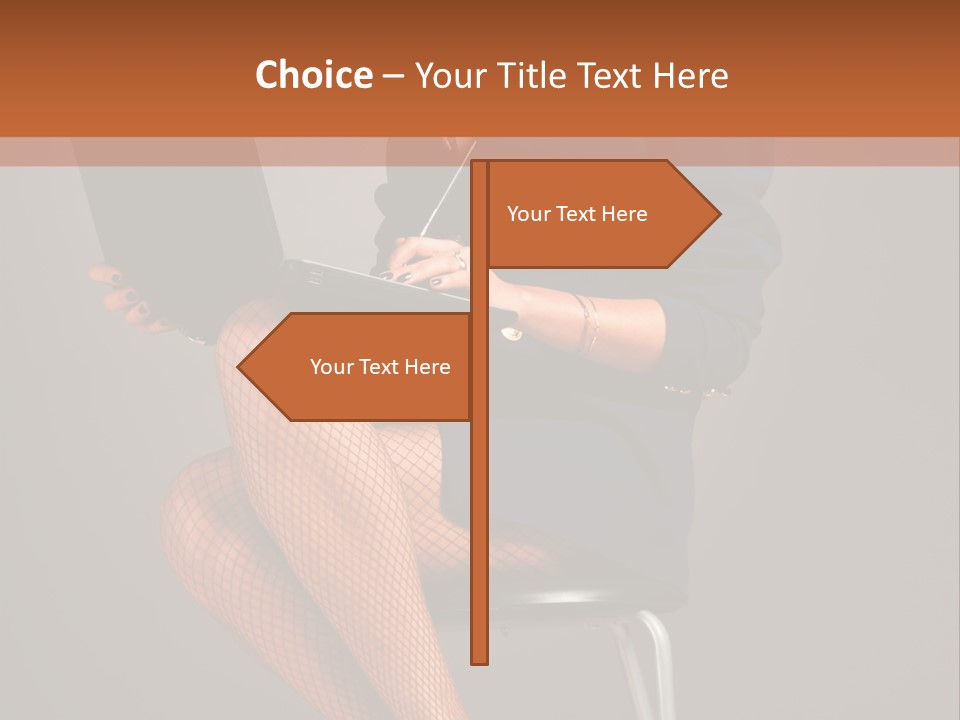 Flirting Fashion Businesswoman PowerPoint Template