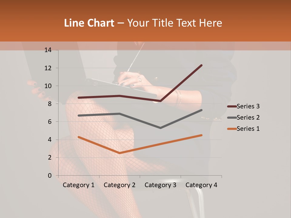 Flirting Fashion Businesswoman PowerPoint Template