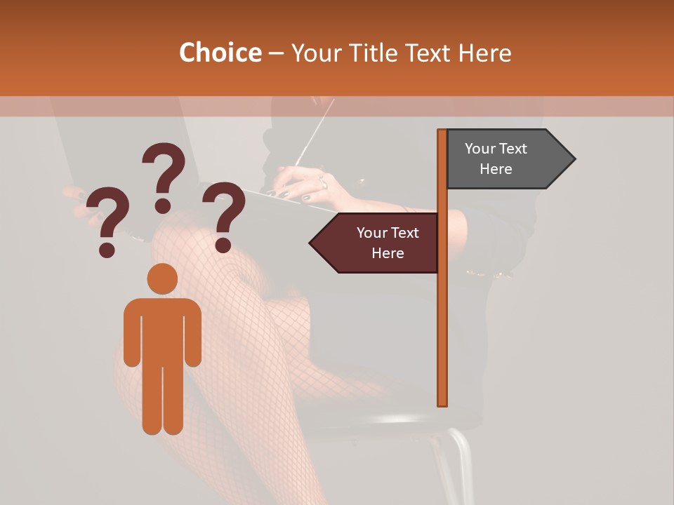 Flirting Fashion Businesswoman PowerPoint Template