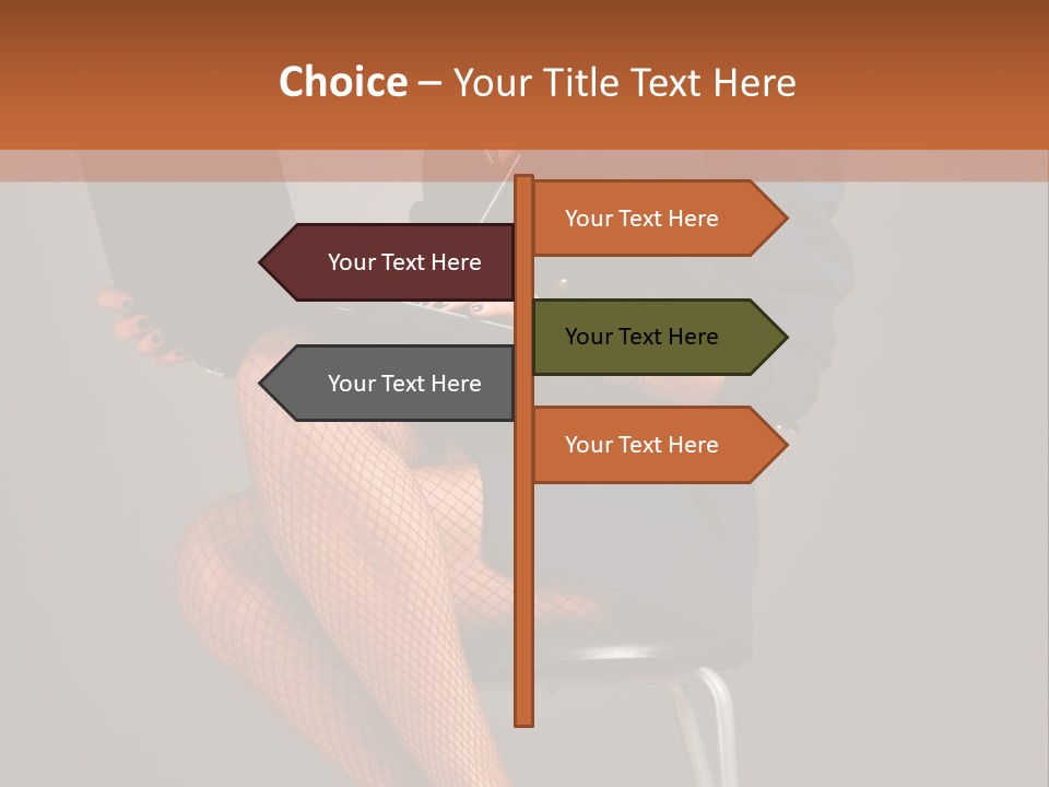 Flirting Fashion Businesswoman PowerPoint Template