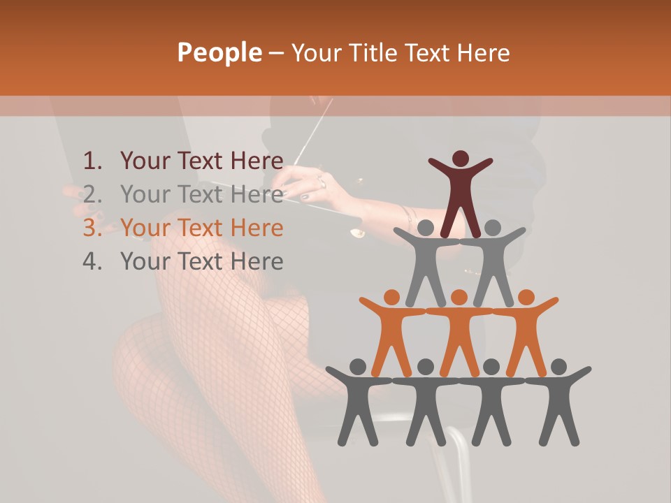 Flirting Fashion Businesswoman PowerPoint Template