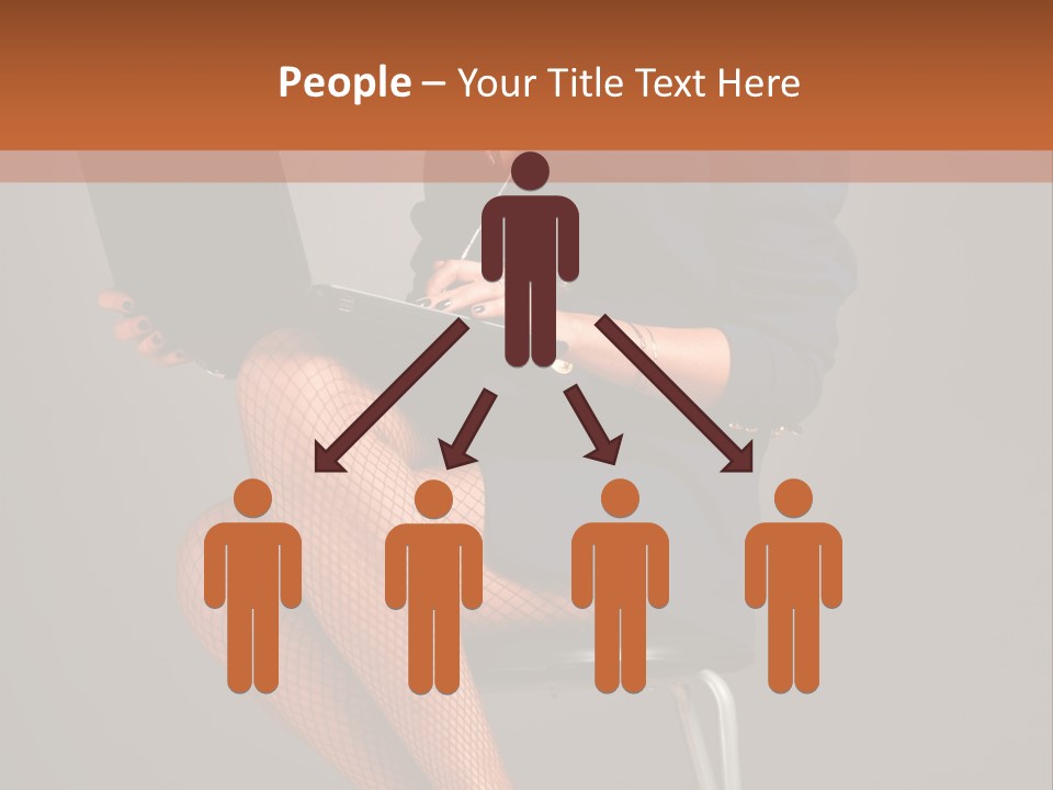 Flirting Fashion Businesswoman PowerPoint Template