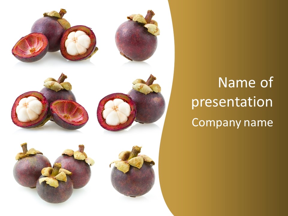 Fruit Garcinia Mangostana Ripe PowerPoint Template