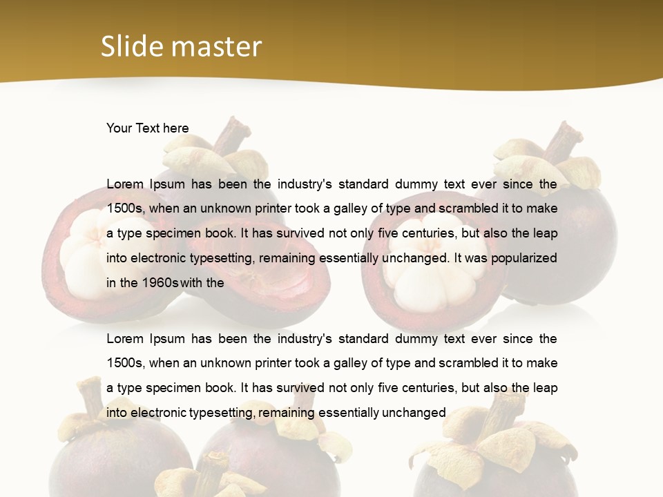 Fruit Garcinia Mangostana Ripe PowerPoint Template