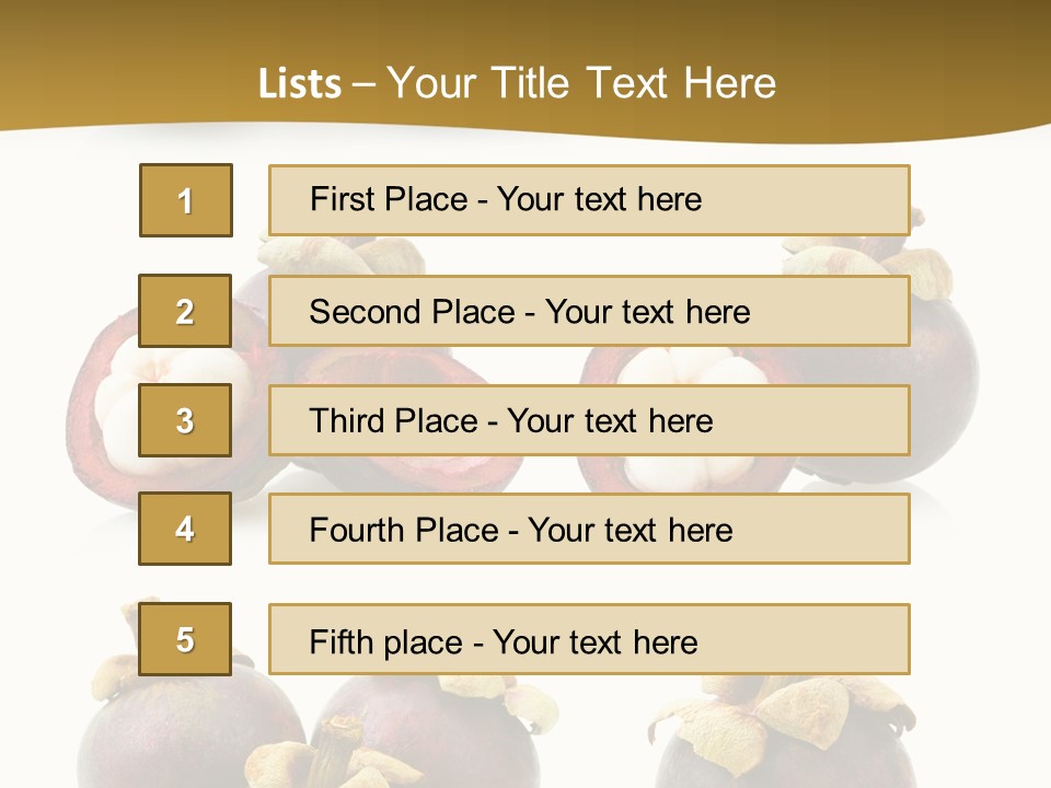 Fruit Garcinia Mangostana Ripe PowerPoint Template