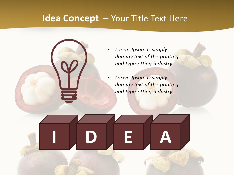 Fruit Garcinia Mangostana Ripe PowerPoint Template