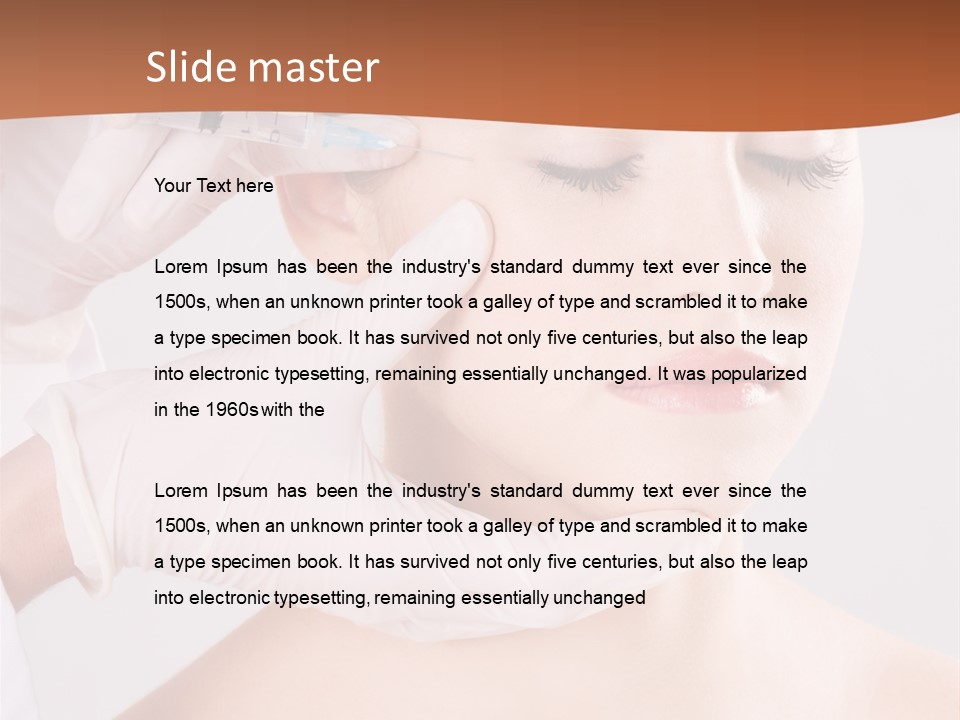 Clear Syringe Caucasian PowerPoint Template