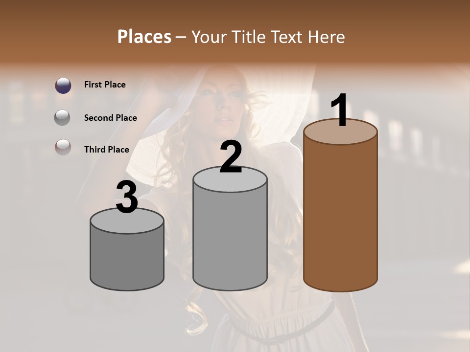 Headwear Female Street PowerPoint Template