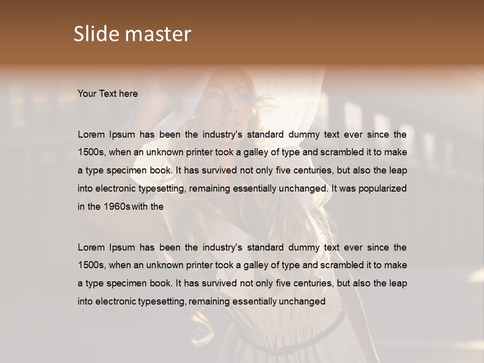 Headwear Female Street PowerPoint Template