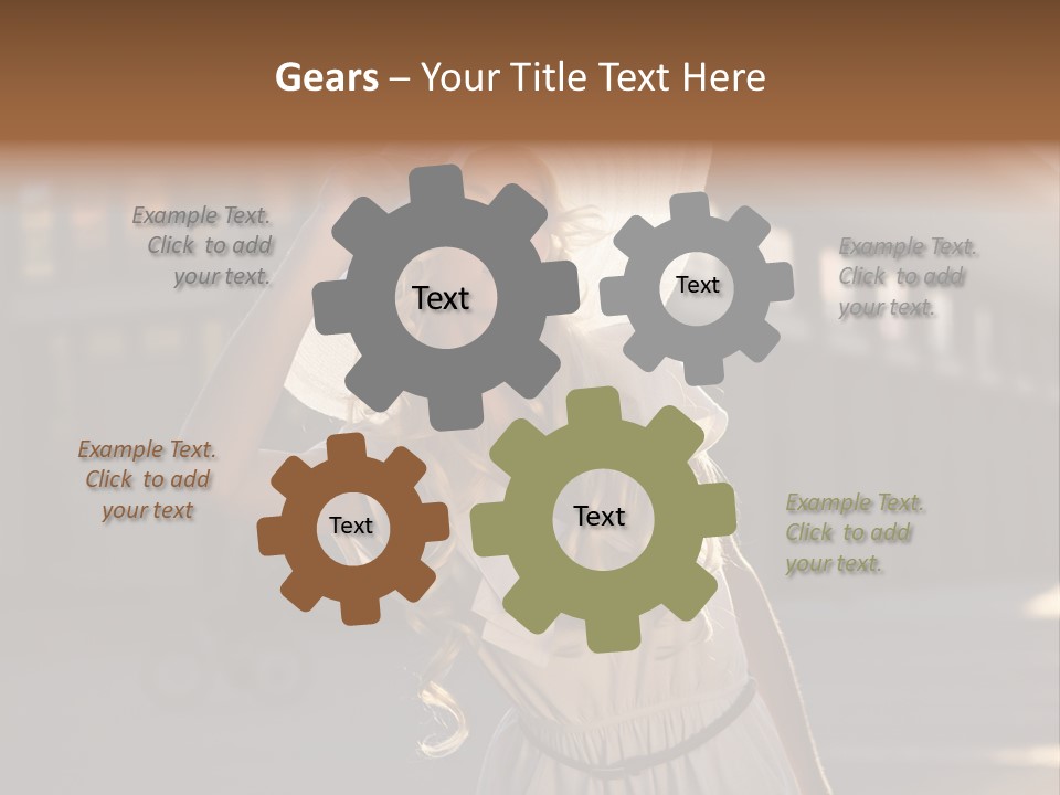 Headwear Female Street PowerPoint Template