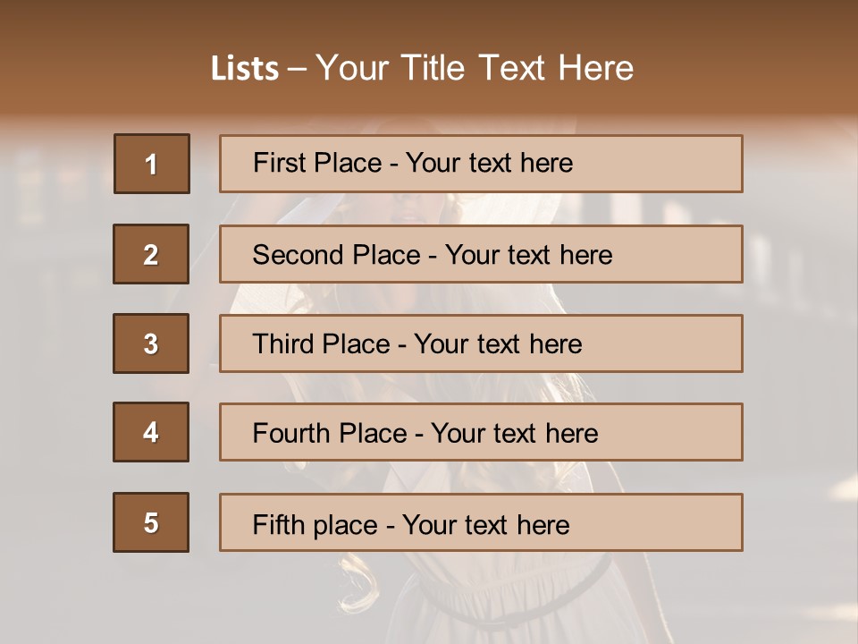 Headwear Female Street PowerPoint Template