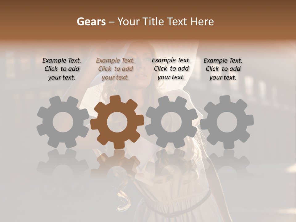 Headwear Female Street PowerPoint Template