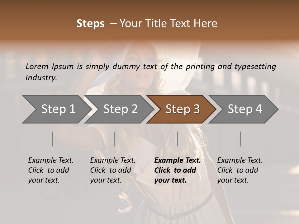 Headwear Female Street PowerPoint Template