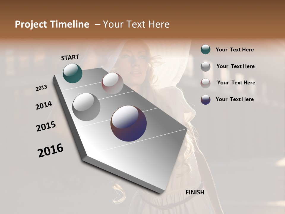 Headwear Female Street PowerPoint Template