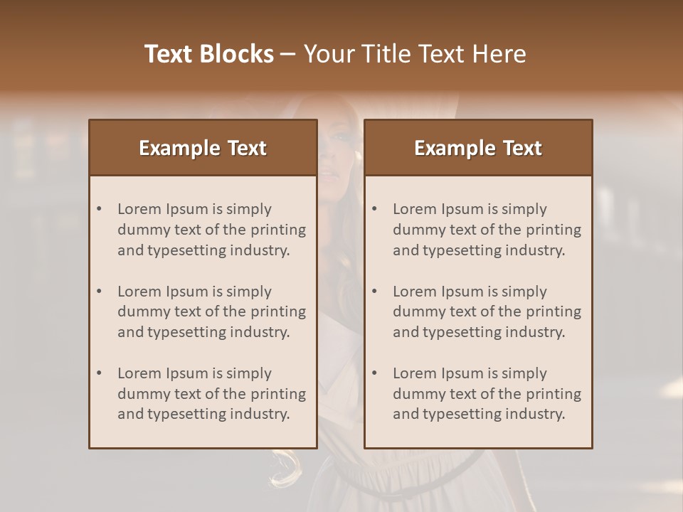 Headwear Female Street PowerPoint Template