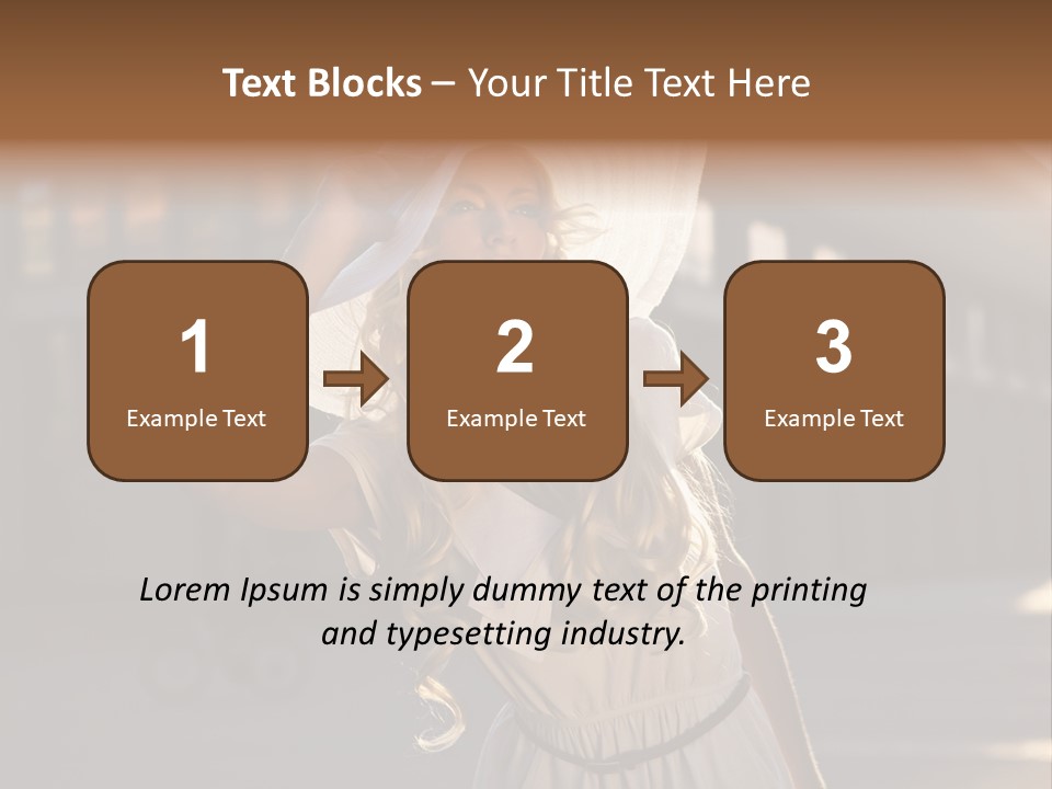 Headwear Female Street PowerPoint Template