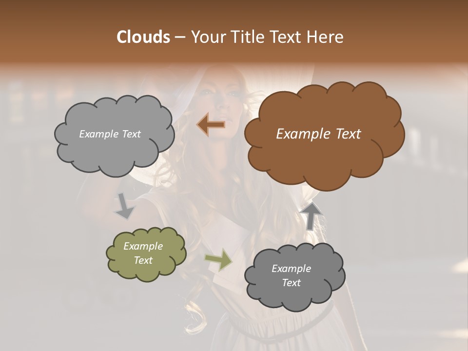 Headwear Female Street PowerPoint Template