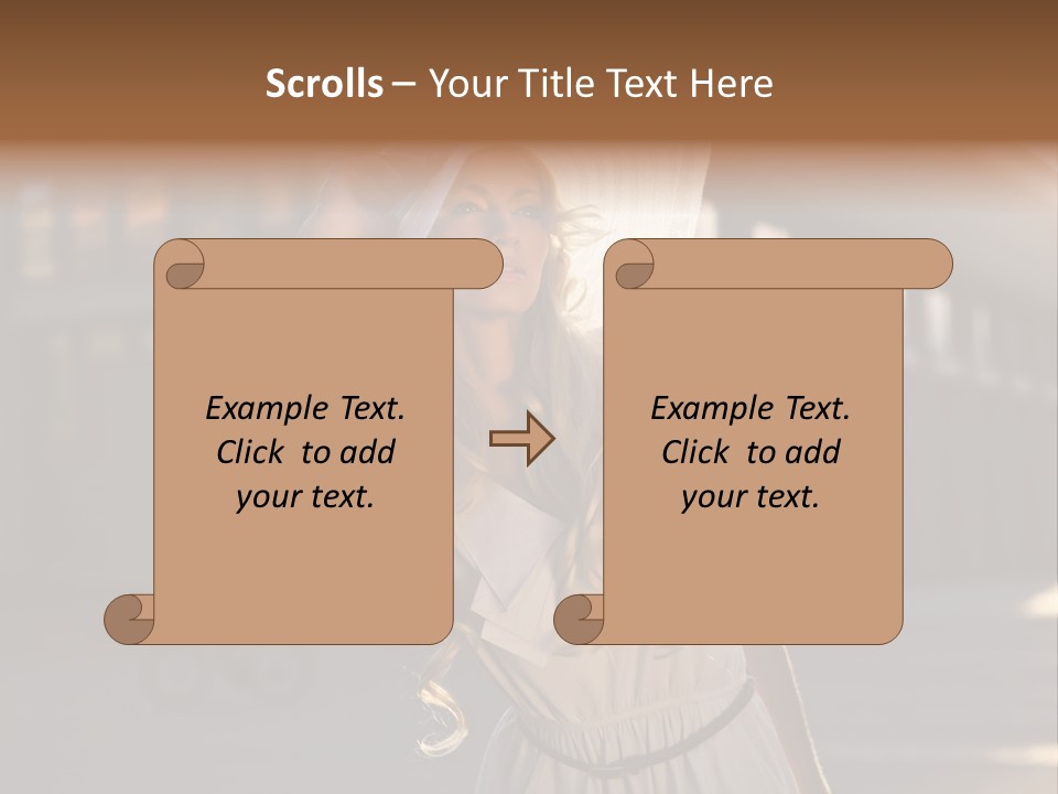 Headwear Female Street PowerPoint Template