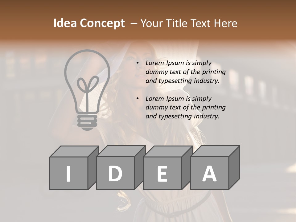 Headwear Female Street PowerPoint Template