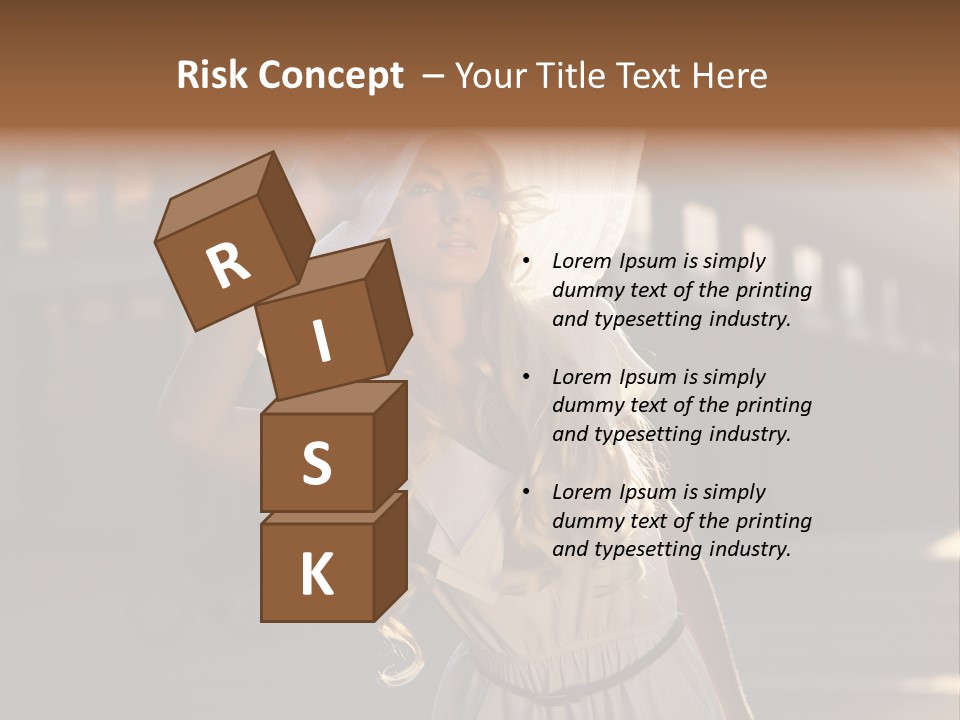 Headwear Female Street PowerPoint Template