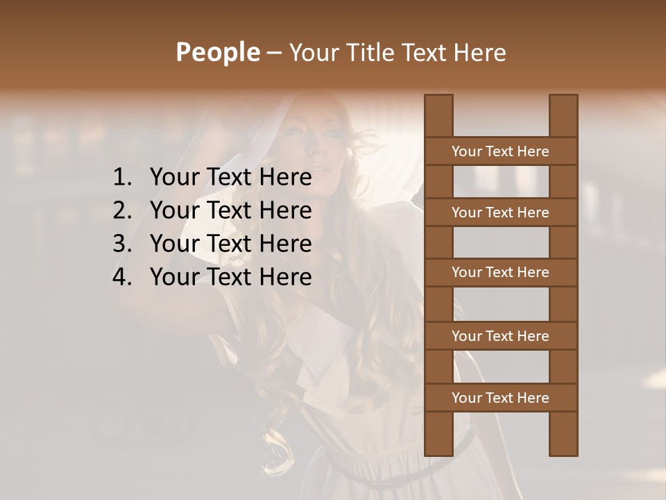 Headwear Female Street PowerPoint Template