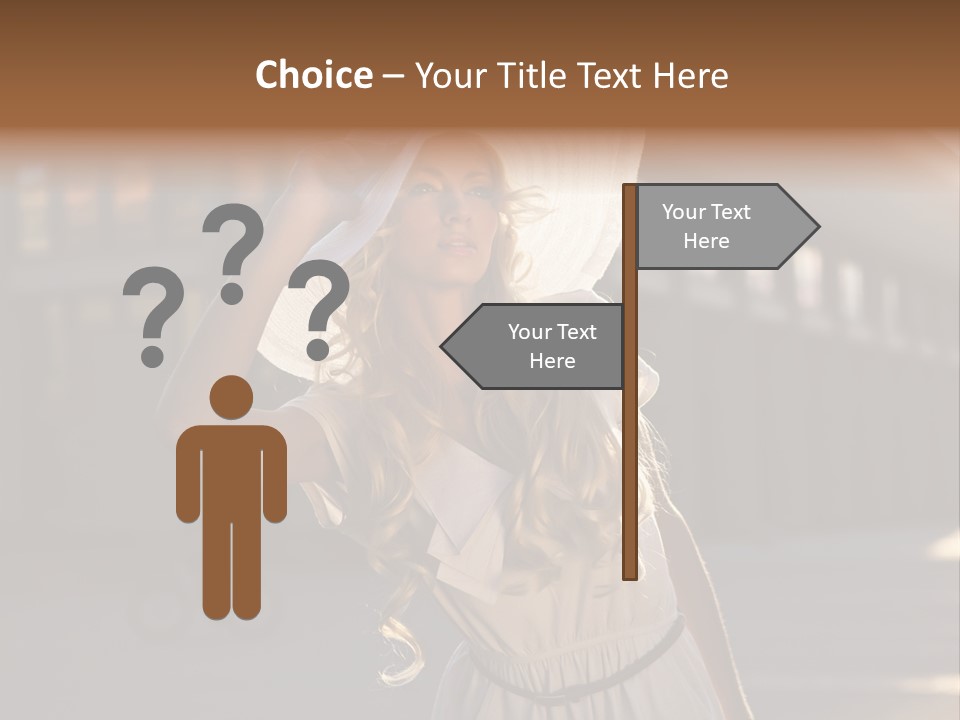 Headwear Female Street PowerPoint Template