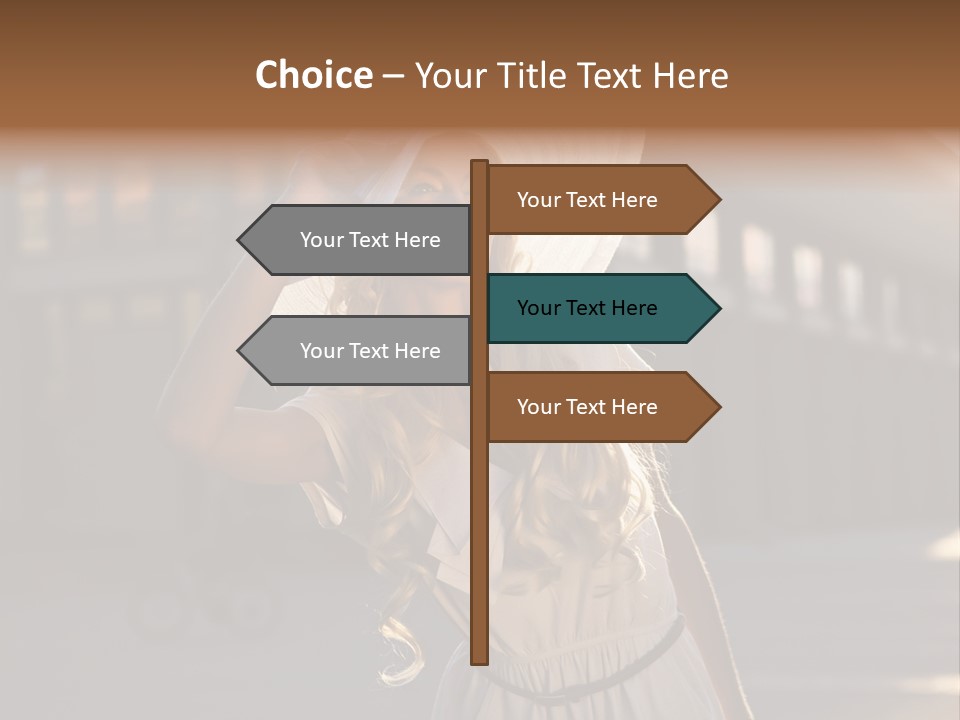 Headwear Female Street PowerPoint Template