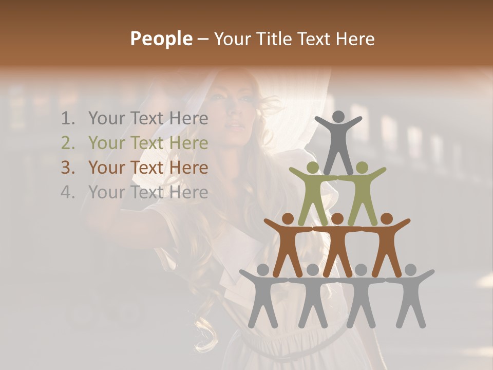 Headwear Female Street PowerPoint Template