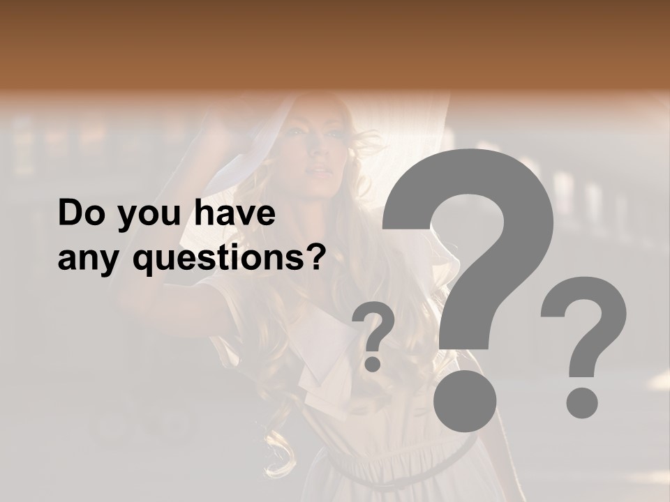 Headwear Female Street PowerPoint Template