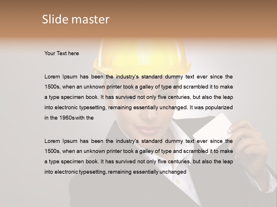 Office Businesswoman Copy PowerPoint Template