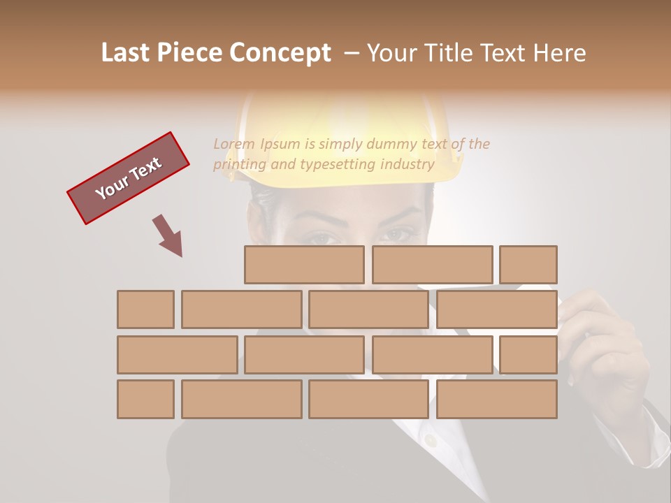 Office Businesswoman Copy PowerPoint Template