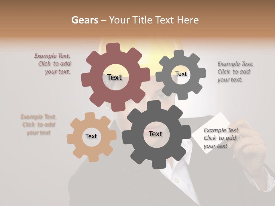 Office Businesswoman Copy PowerPoint Template