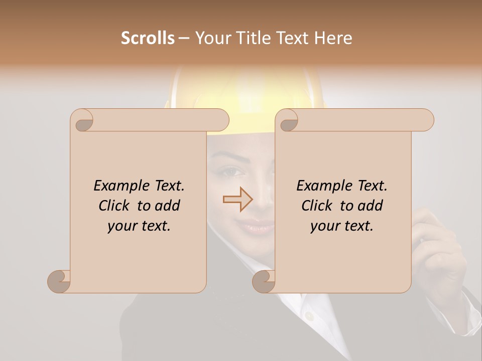 Office Businesswoman Copy PowerPoint Template