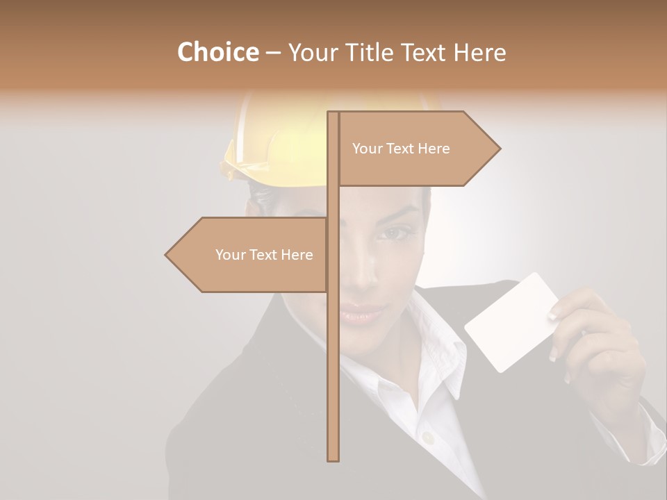Office Businesswoman Copy PowerPoint Template