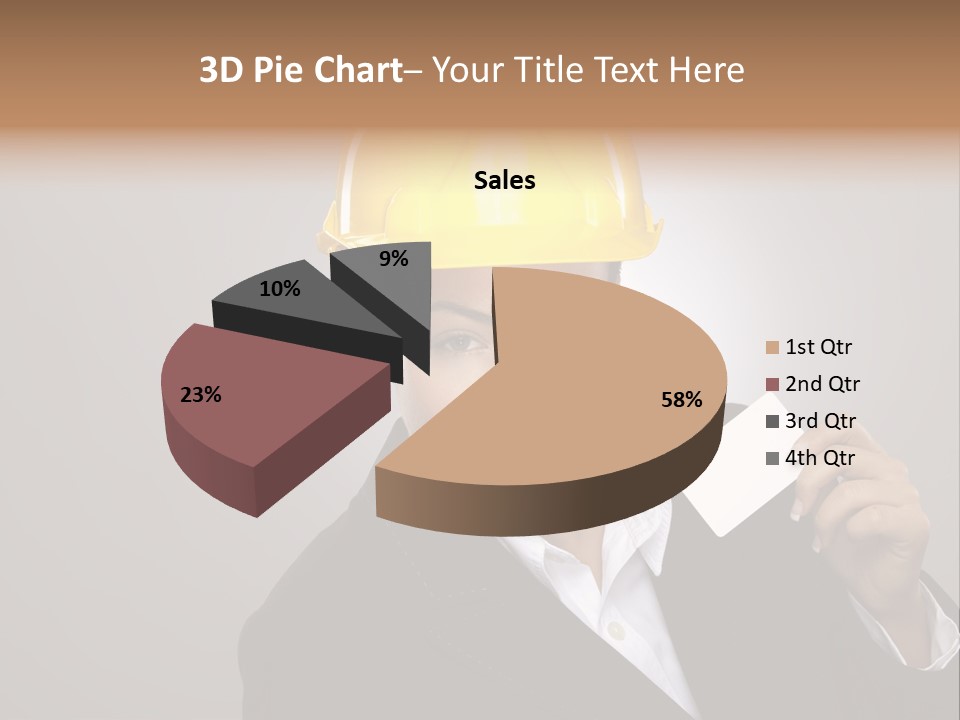 Office Businesswoman Copy PowerPoint Template