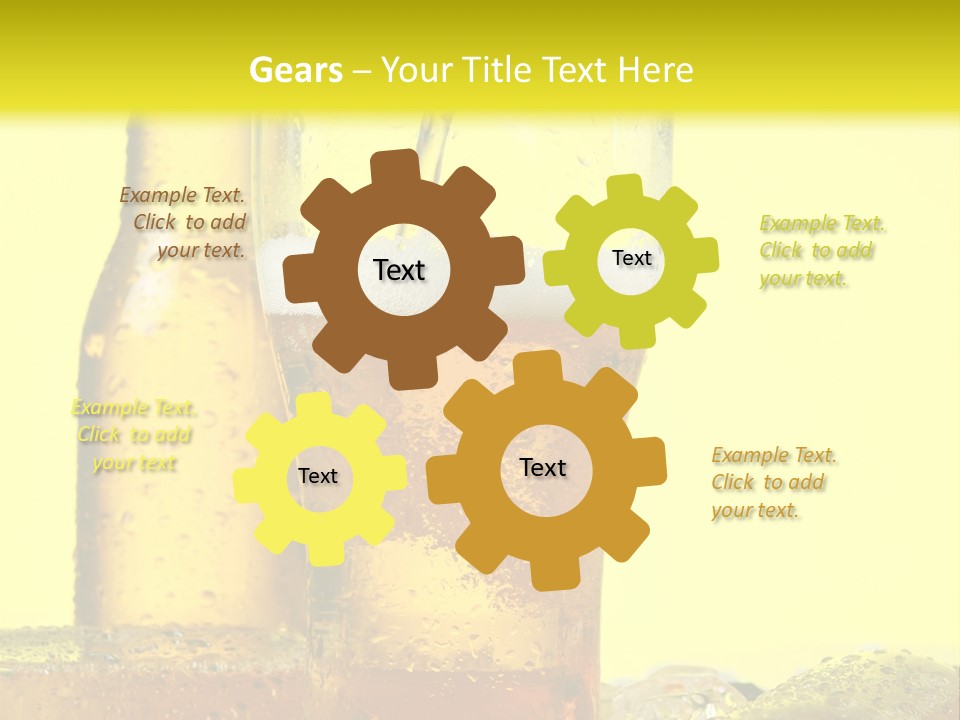 Bubble Close Up Gold PowerPoint Template