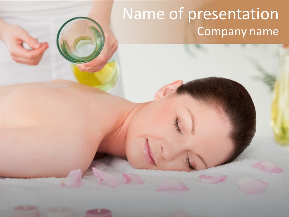 Caucasian Massage Plants PowerPoint Template