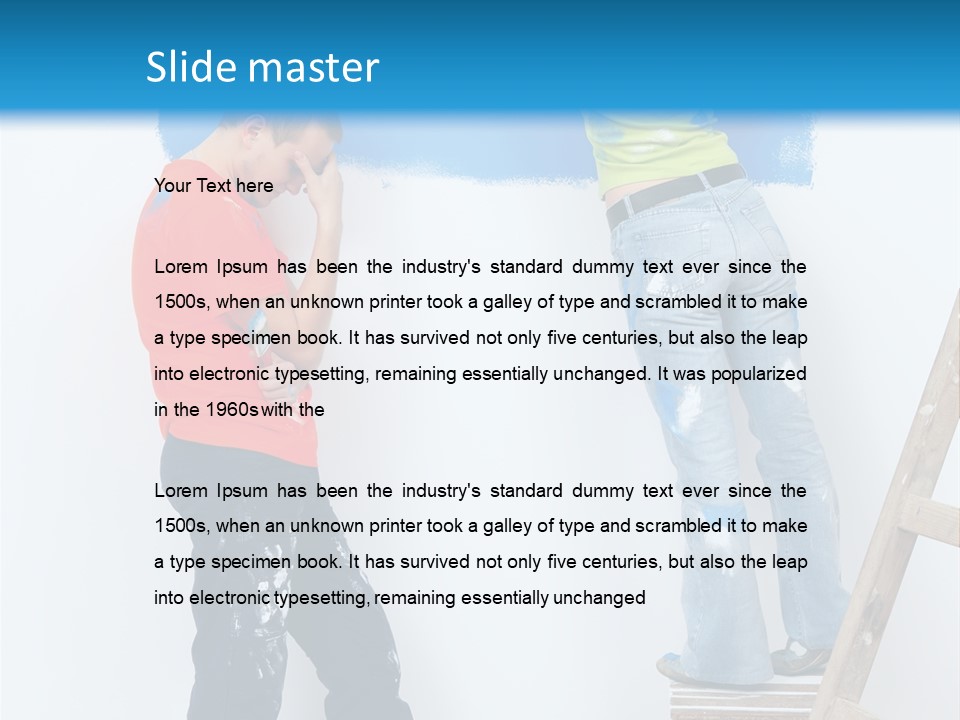 Colorful Background Worker PowerPoint Template