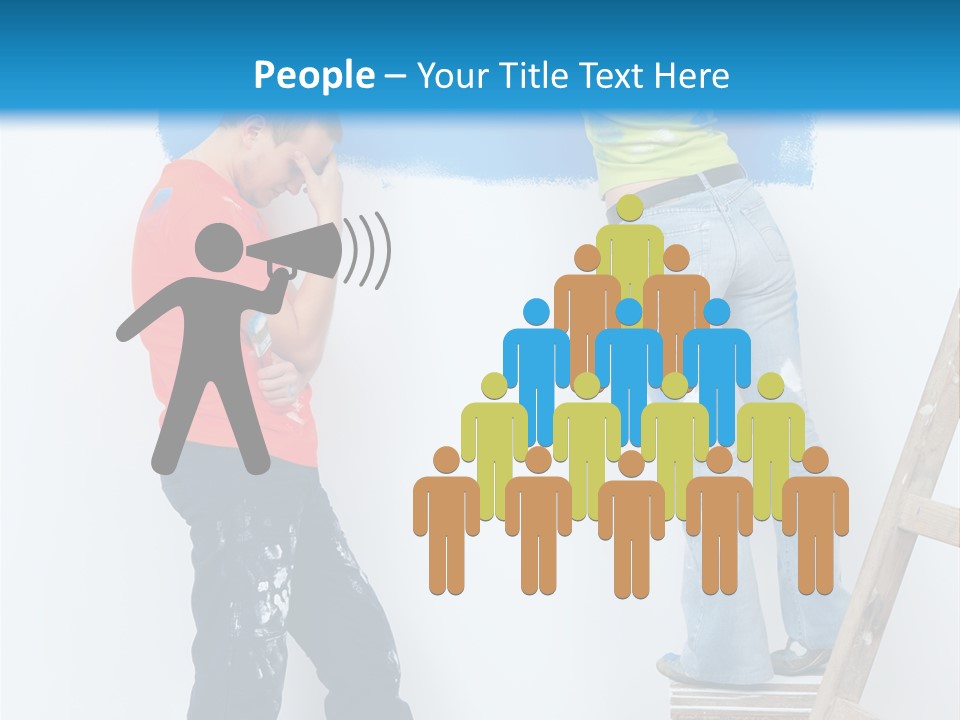 Colorful Background Worker PowerPoint Template