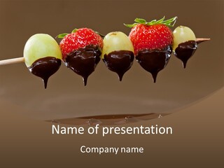 Fruit Inside Chocolate Fondue PowerPoint Template