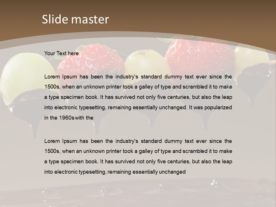 Fruit Inside Chocolate Fondue PowerPoint Template