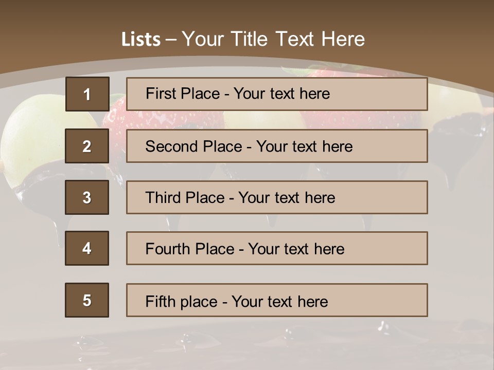 Fruit Inside Chocolate Fondue PowerPoint Template