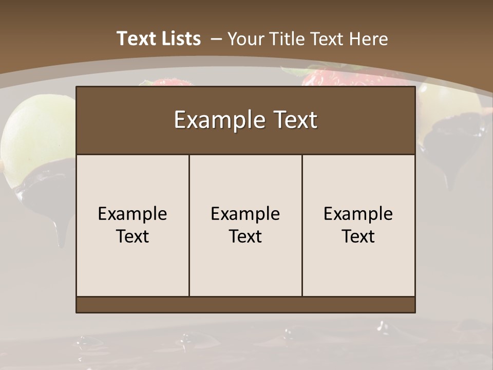 Fruit Inside Chocolate Fondue PowerPoint Template